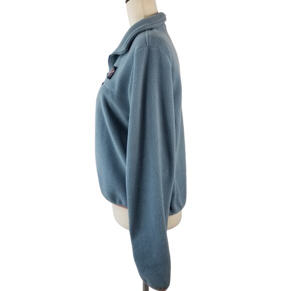 Guess Los Angeles Light Blue Fleece 1/4 Zip Pullover Top Shirt Sweater Medium - Picture 3 of 6